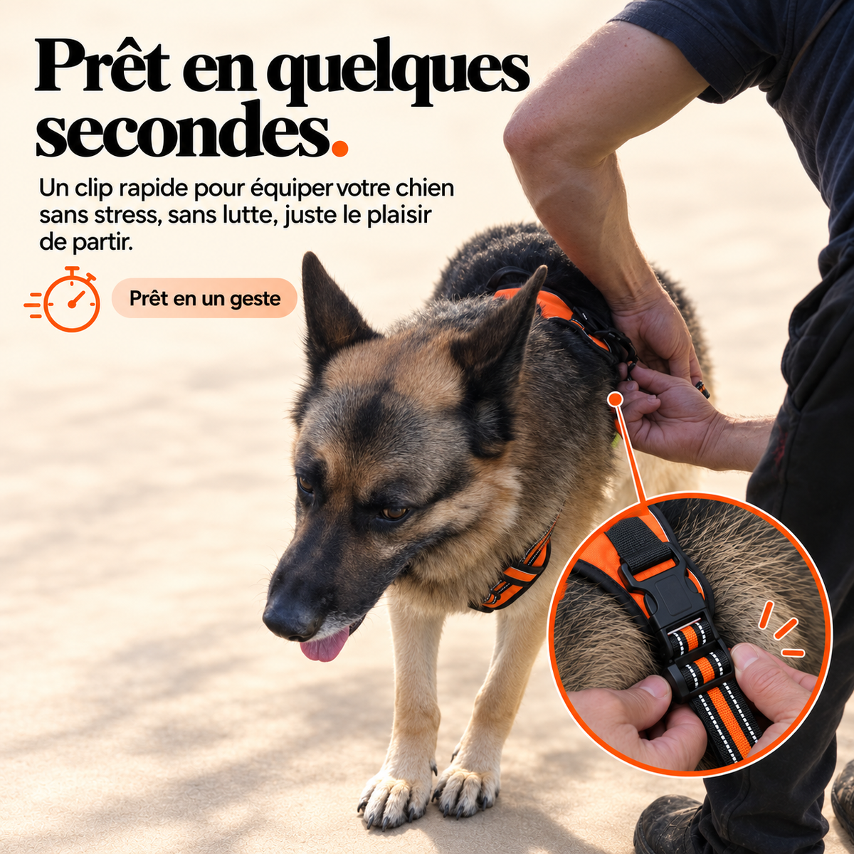 Harnais anti-traction pour chien à clip frontal