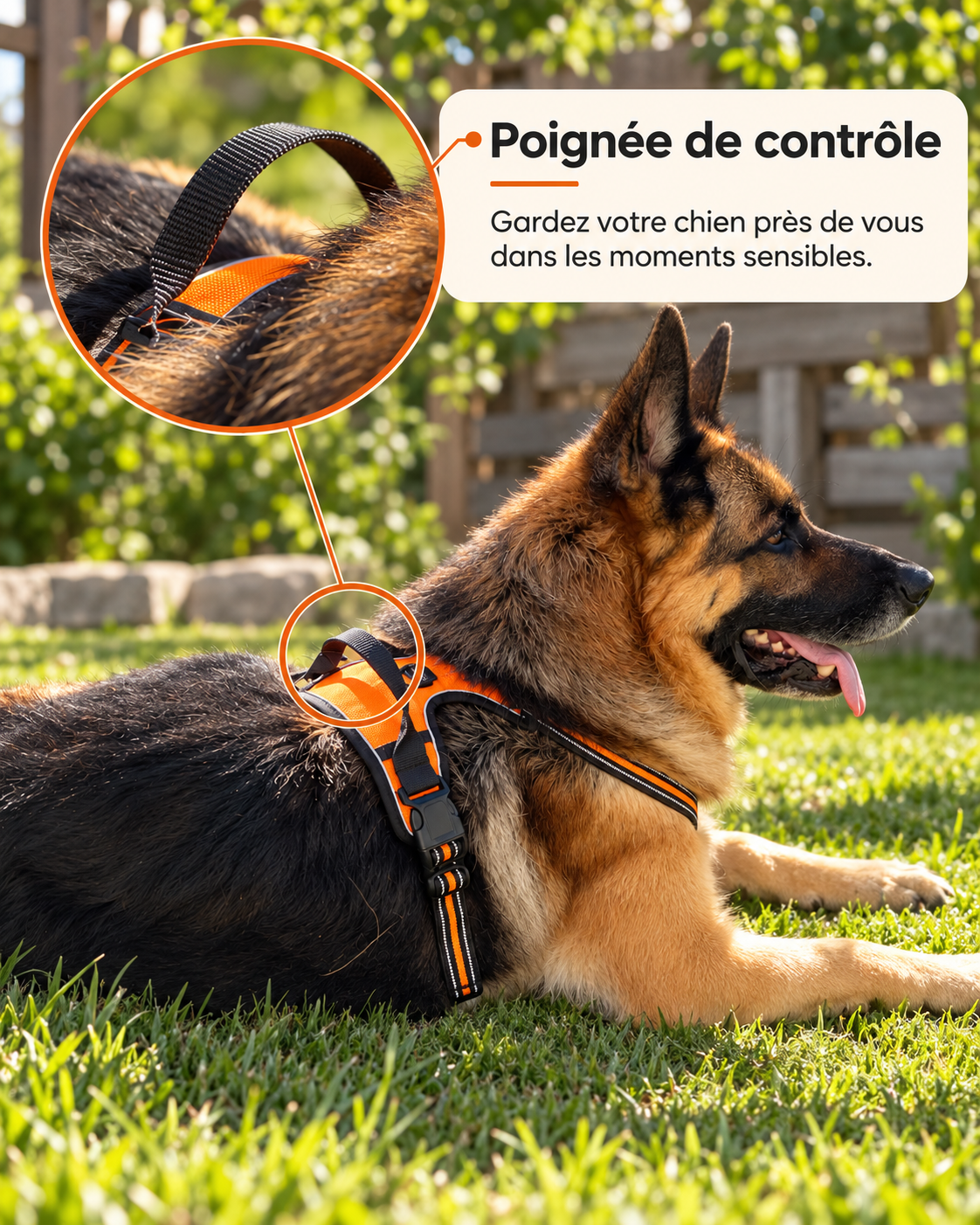 Harnais anti-traction pour chien à clip frontal