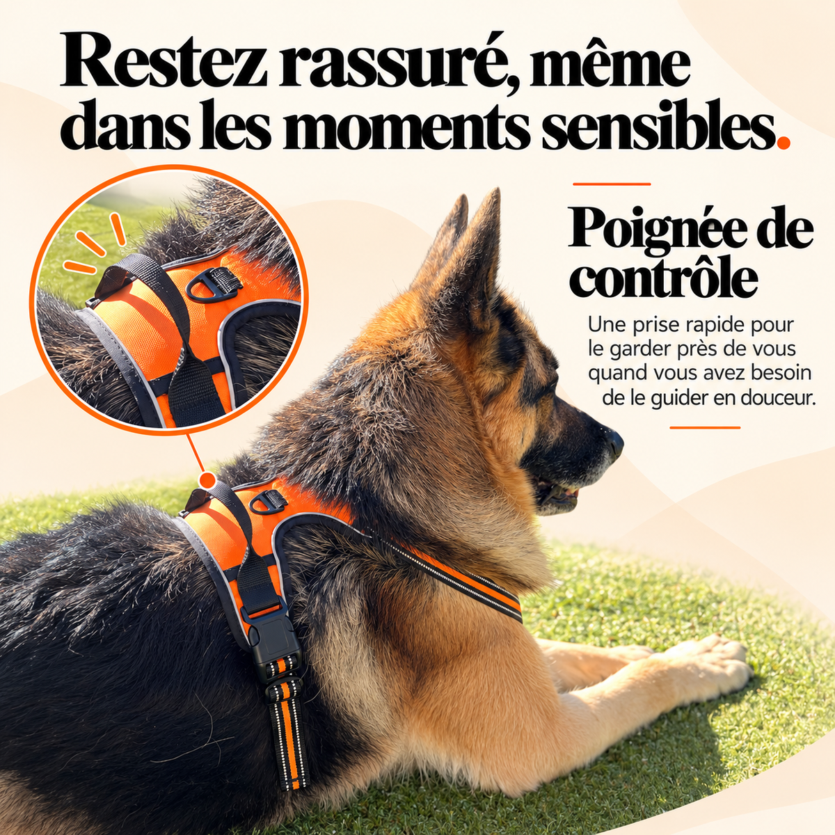 Harnais anti-traction pour chien à clip frontal