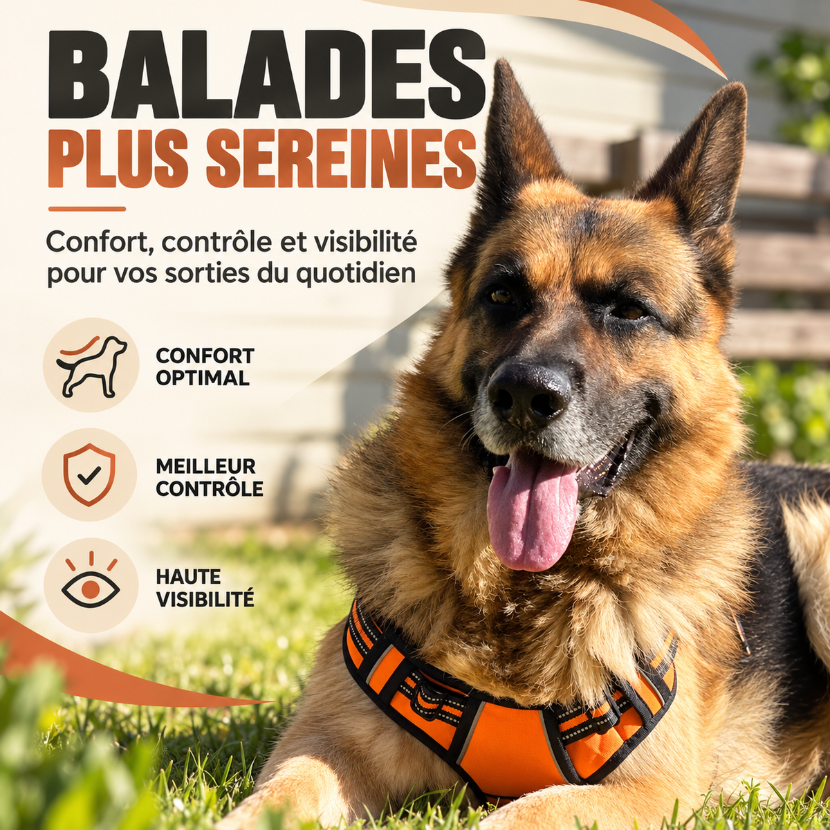 Harnais anti-traction pour chien à clip frontal