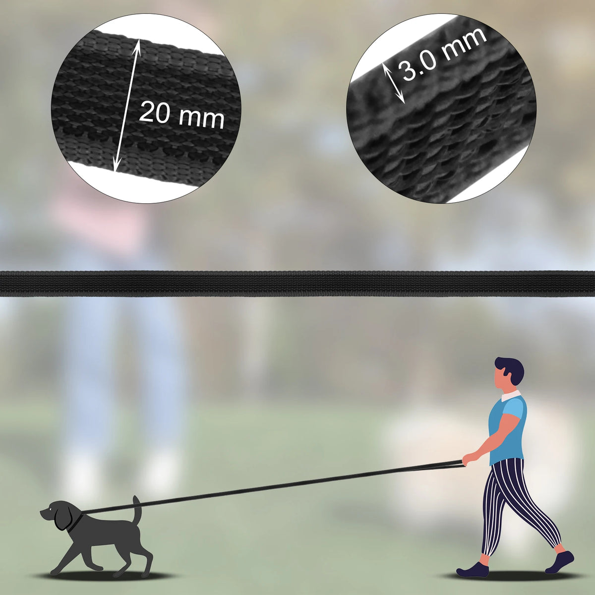 Laisse antidérapante 1,5 m