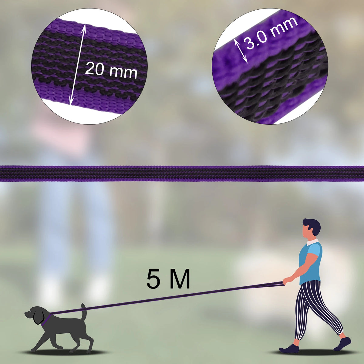 Laisse antidérapante 1,5 m