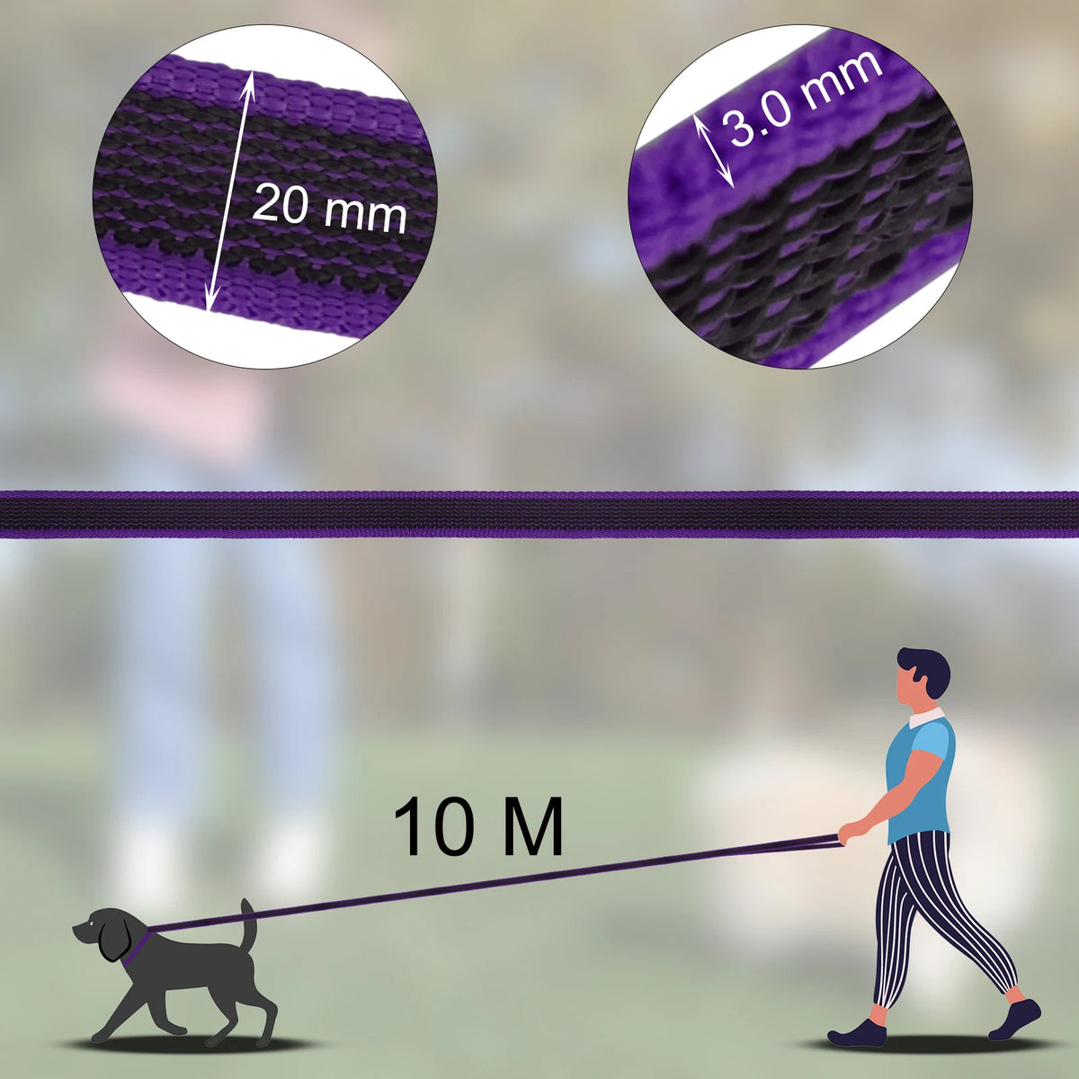 Laisse antidérapante 1,5 m